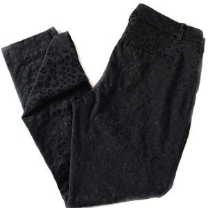 Gap skinny ankle black leopard print pants